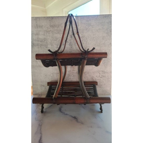 Vintage Wooden Magazine Rack - Picture 1 of 10